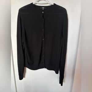 Uniqlo mérinos Black Knit Cardigan XL